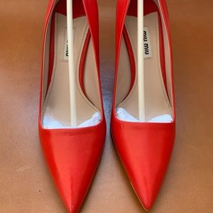 Brand new Miu Miu red leather heels 37